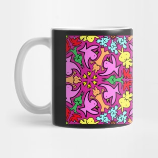 Bird and bunny exaggeration flashy pattern Mug